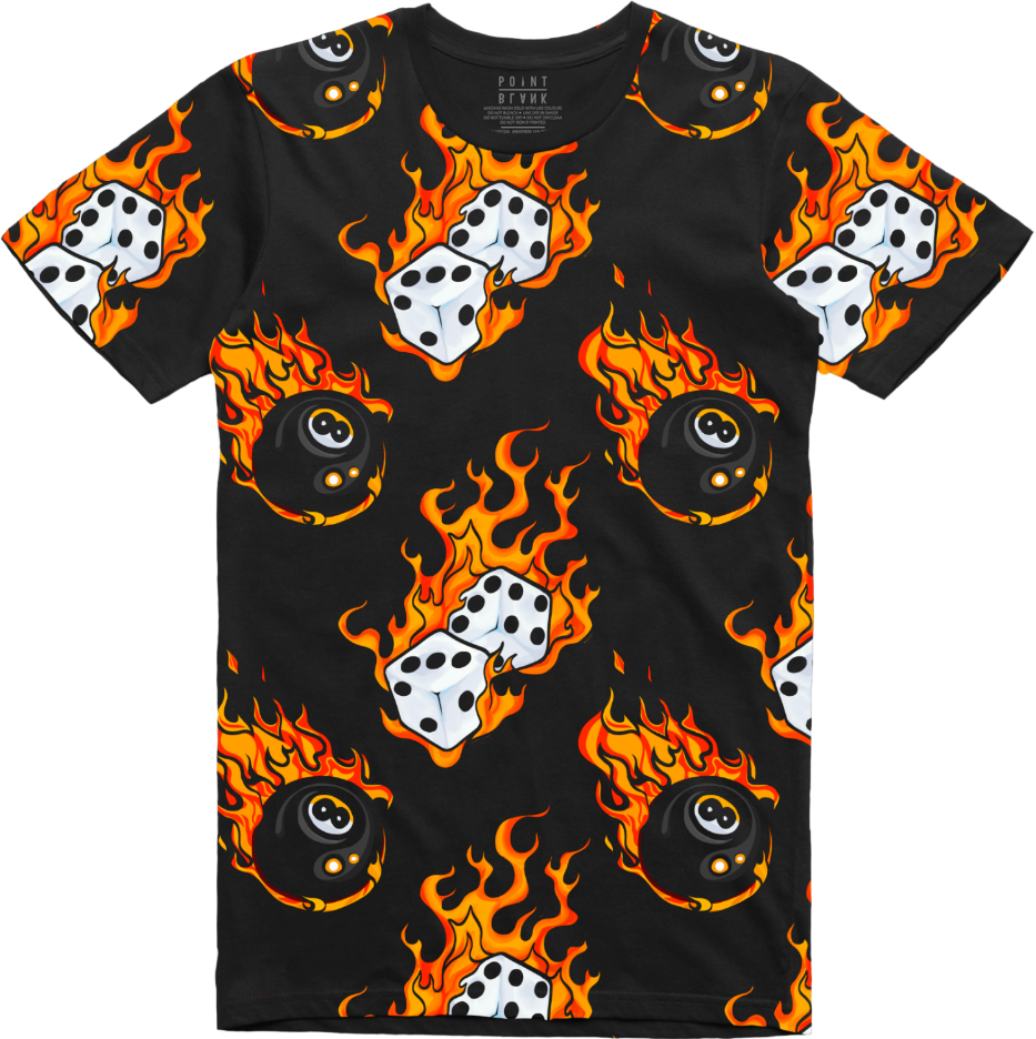Flames All-Over Print T-Shirt