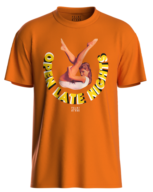 Open Late Night T-Shirt - Orange