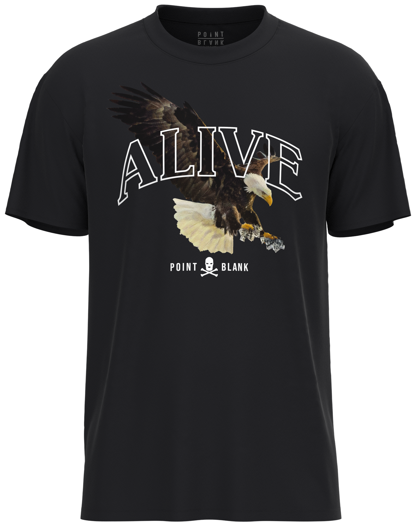 Point Blank Clothing Alive T-Shirt, Black, Front Side