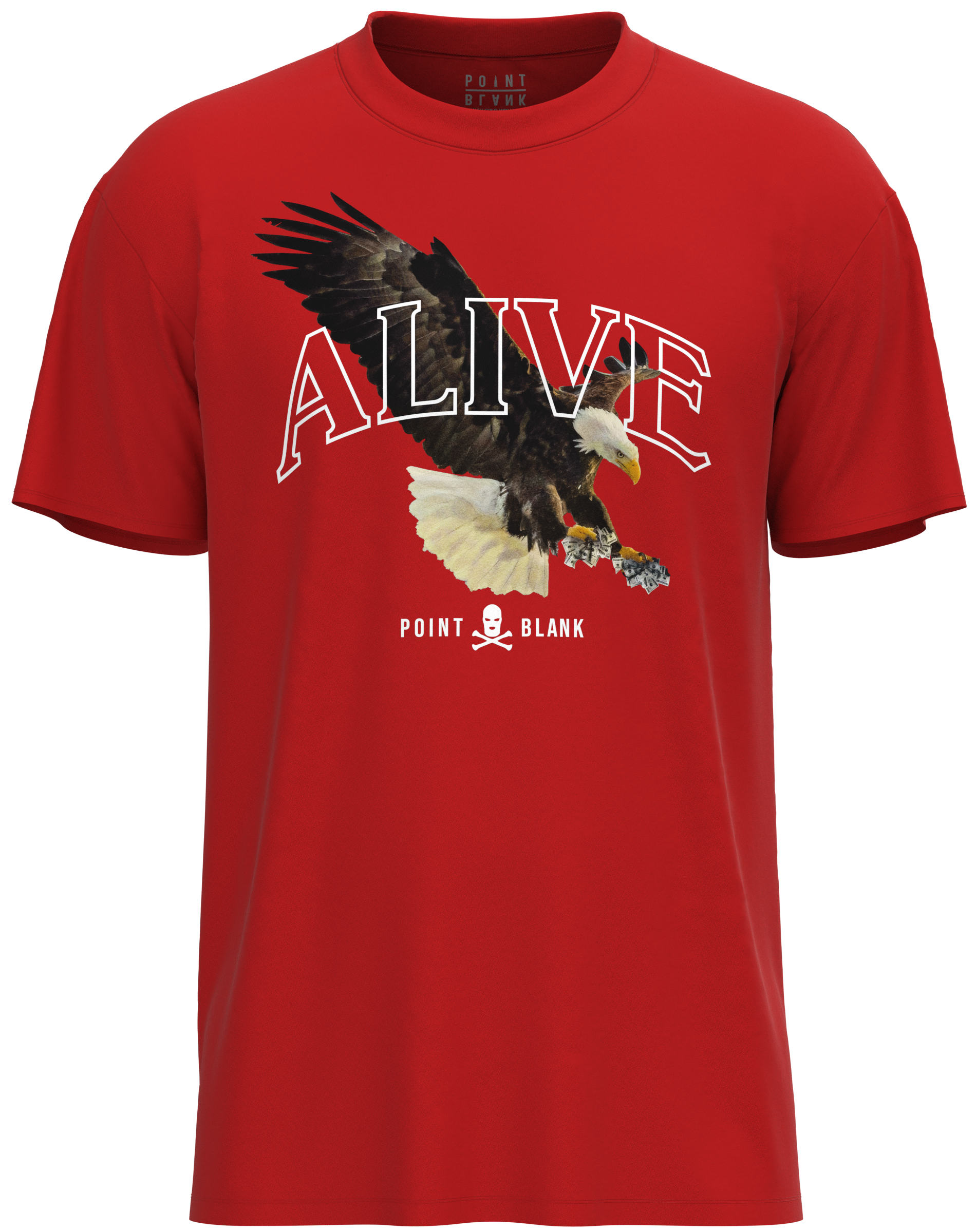 Point Blank Clothing Alive T-Shirt, Red, Front Side