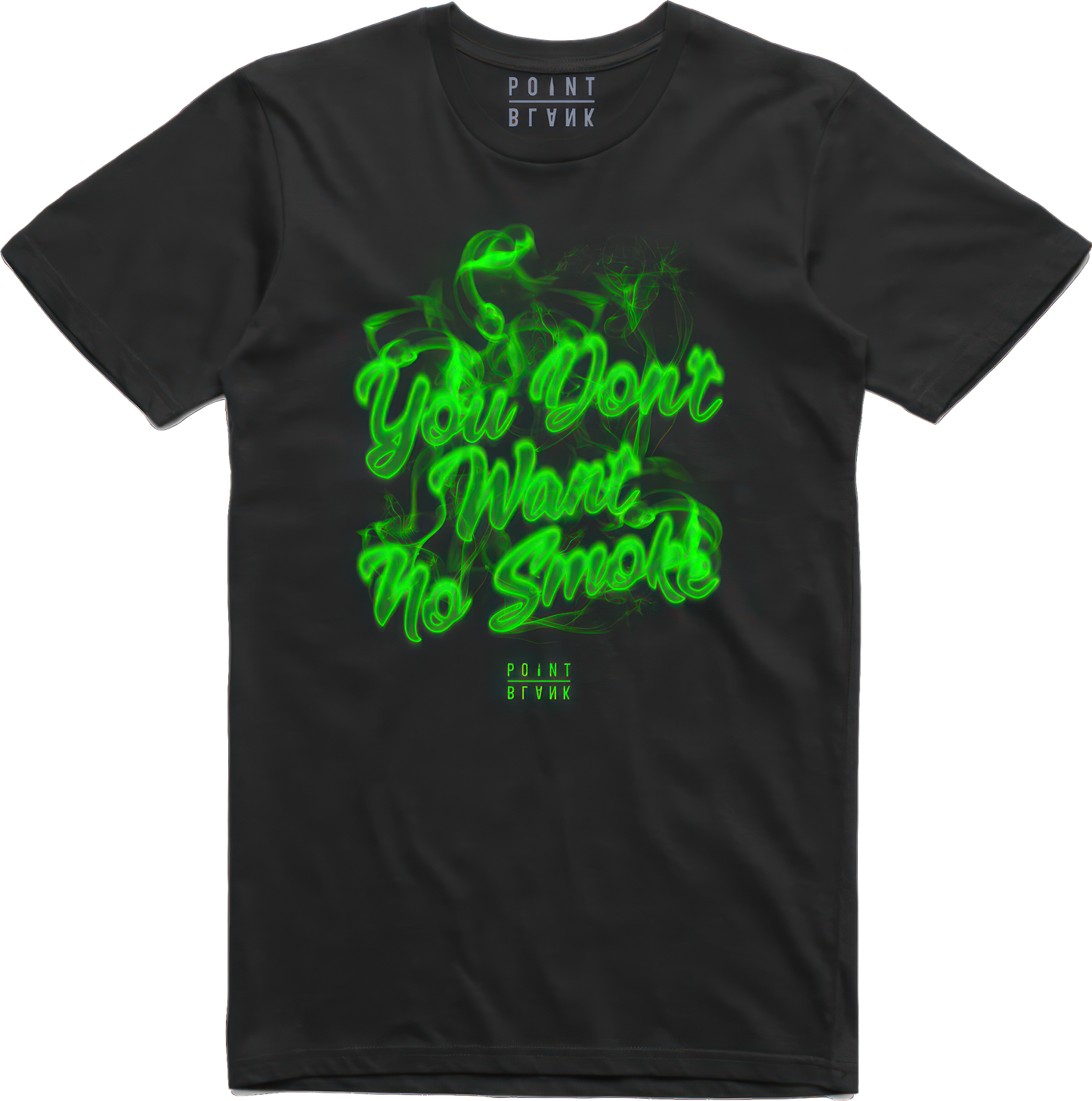 Smoke Text T-Shirt - Black / Green