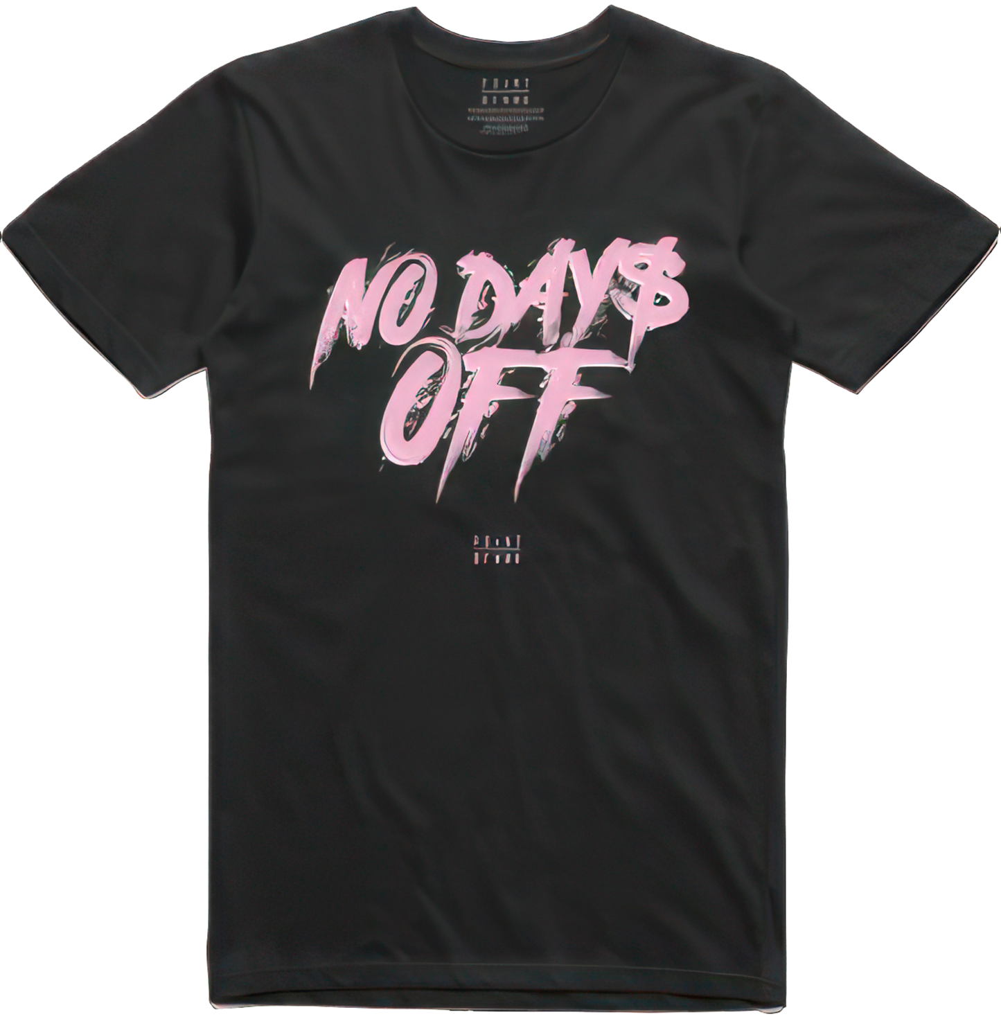 No Days Off T-Shirt - Black / Pink / White