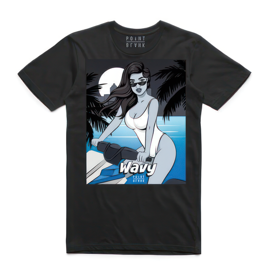 Wave Runner Pop Art T-Shirt - Black