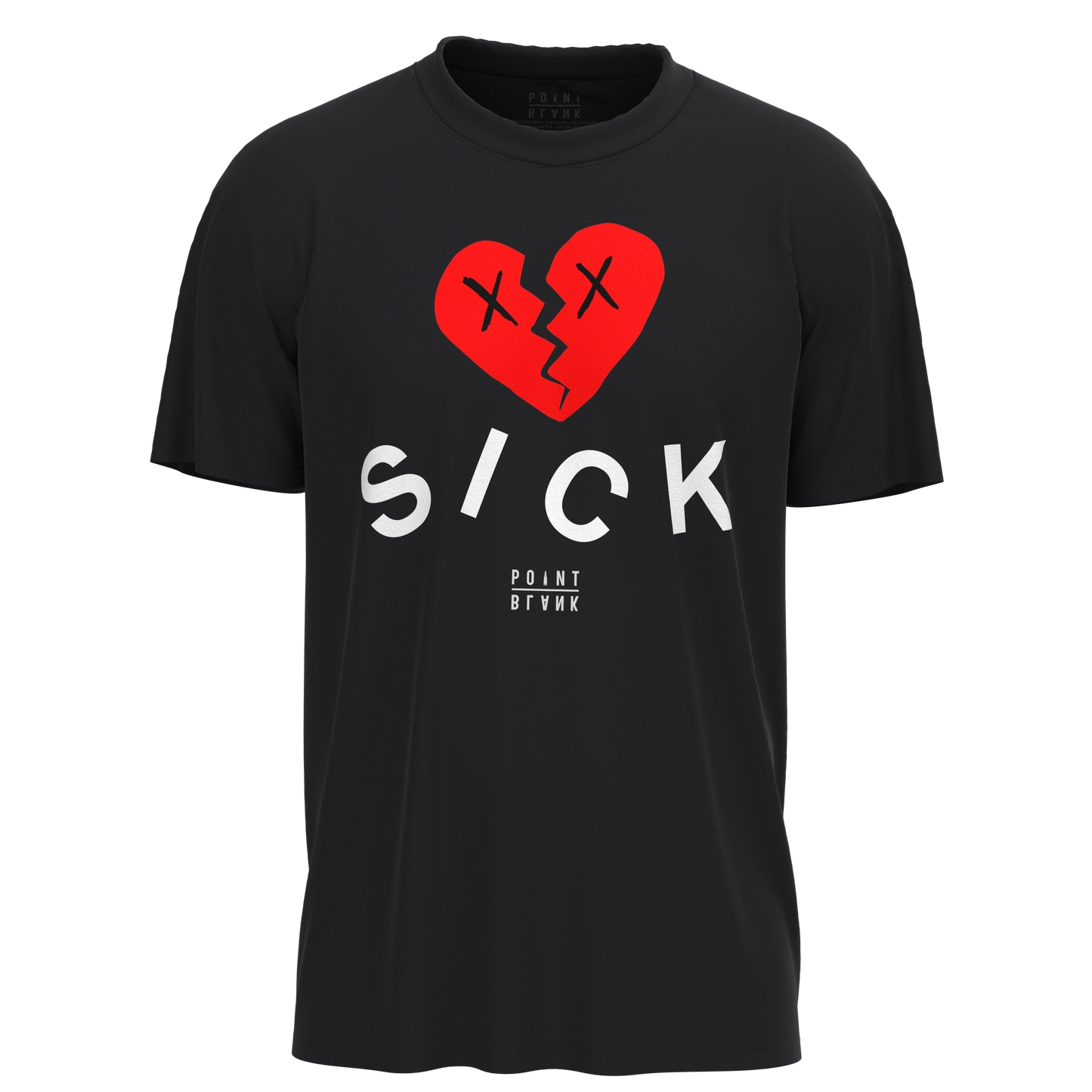 LOVE SICK HEART T-SHIRT - BLACK