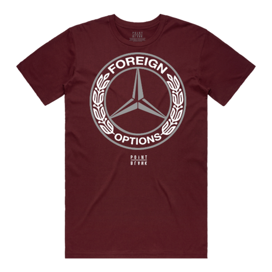 Benz T-Shirt - Burgundy / Light Gray / White