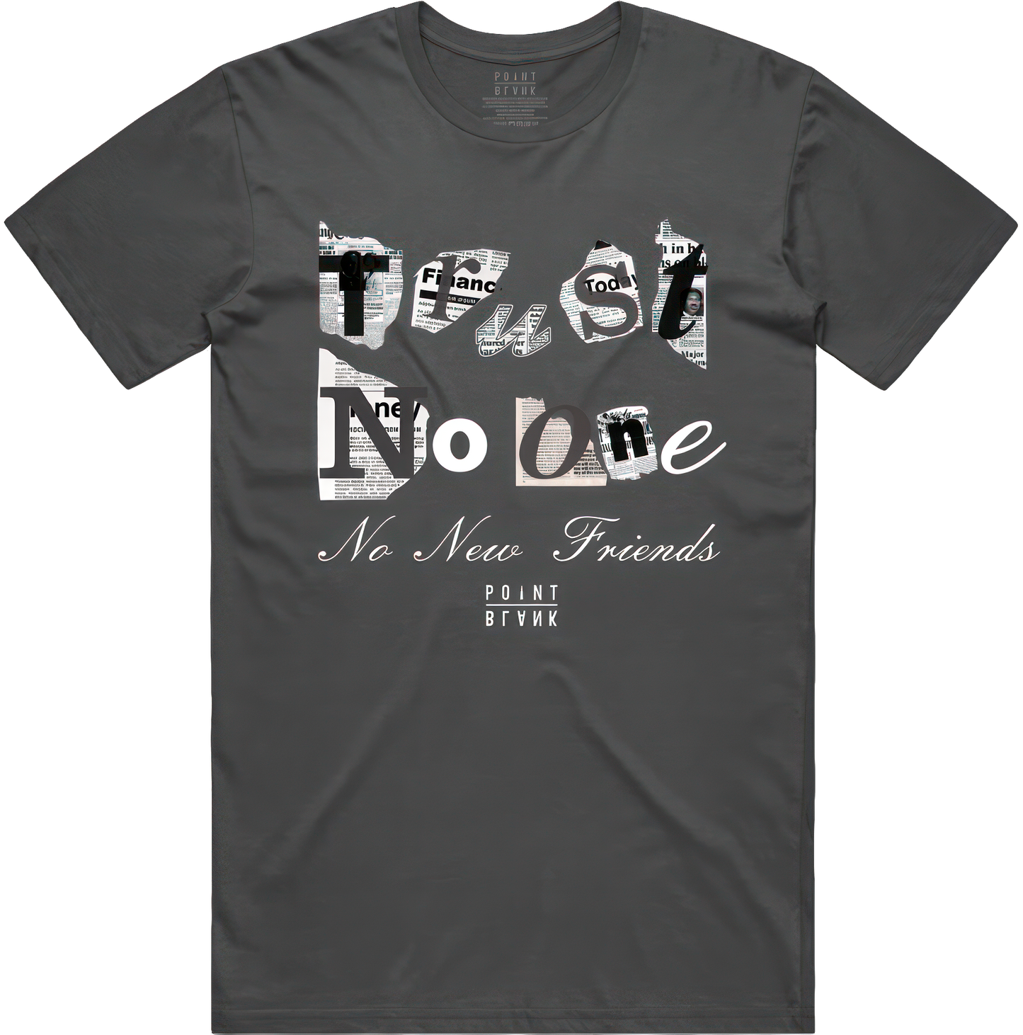 Trust No 1 Ransom Note T-Shirt - Charcoal / Gray