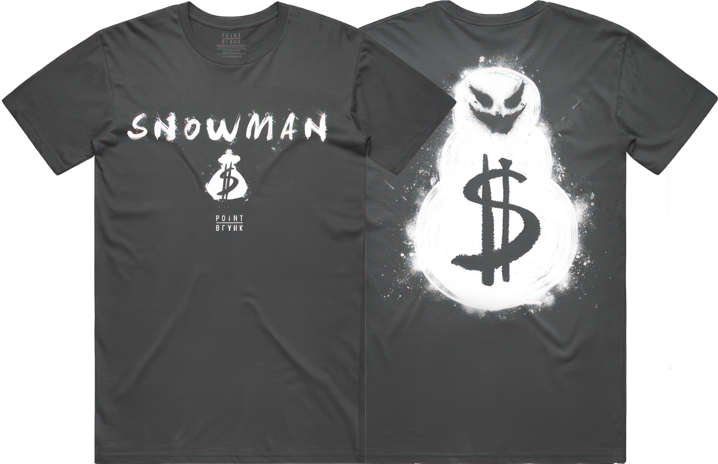 Snowman Text T-Shirt - Charcoal