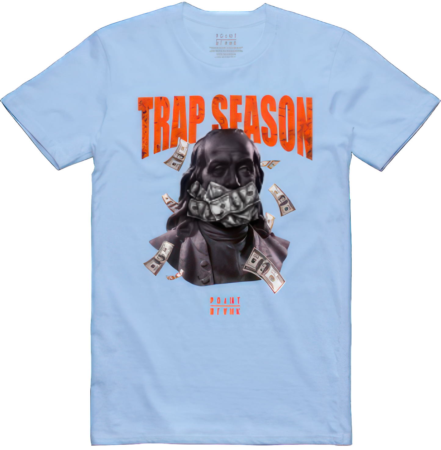 Trap Ben T-Shirt - Carolina Heather / Orange