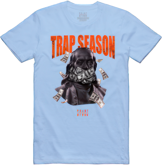 Trap Ben T-Shirt - Carolina Heather / Orange