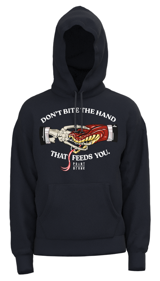 Don't Bite the Hand That Feeds You Hoodie - Navy Blue