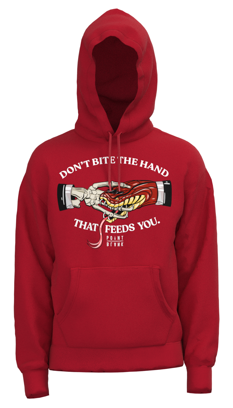 Don't Bite the Hand That Feeds You Hoodie - Red