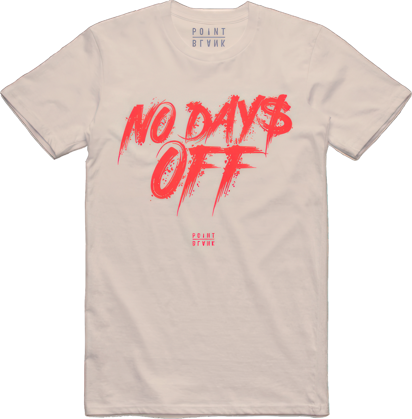 No Days Off T-Shirt - Dust / Crimson Orange