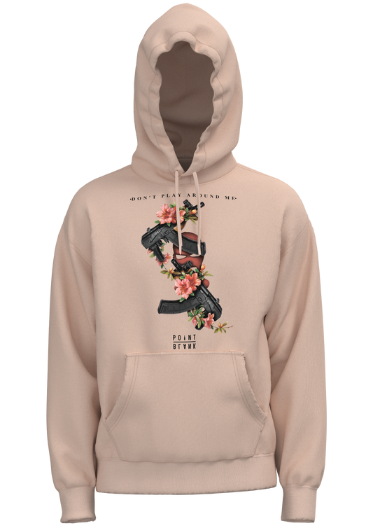 Guns And Flowers Hoodie - Pale Pink