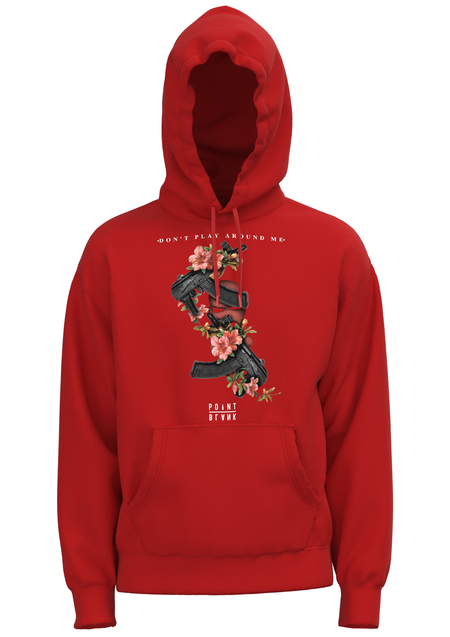 Guns And Flowers Hoodie - Red