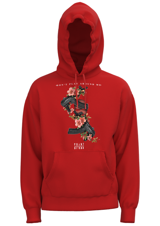 Guns And Flowers Hoodie - Red