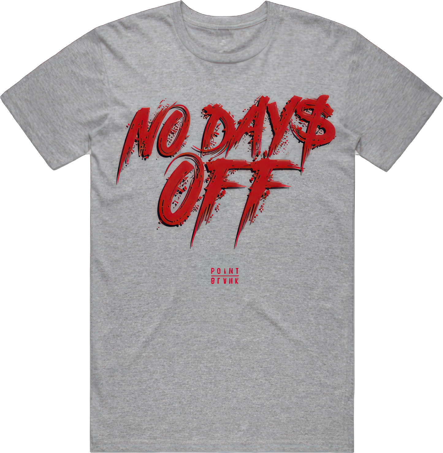 No Days Off T-Shirt - Grey / Red