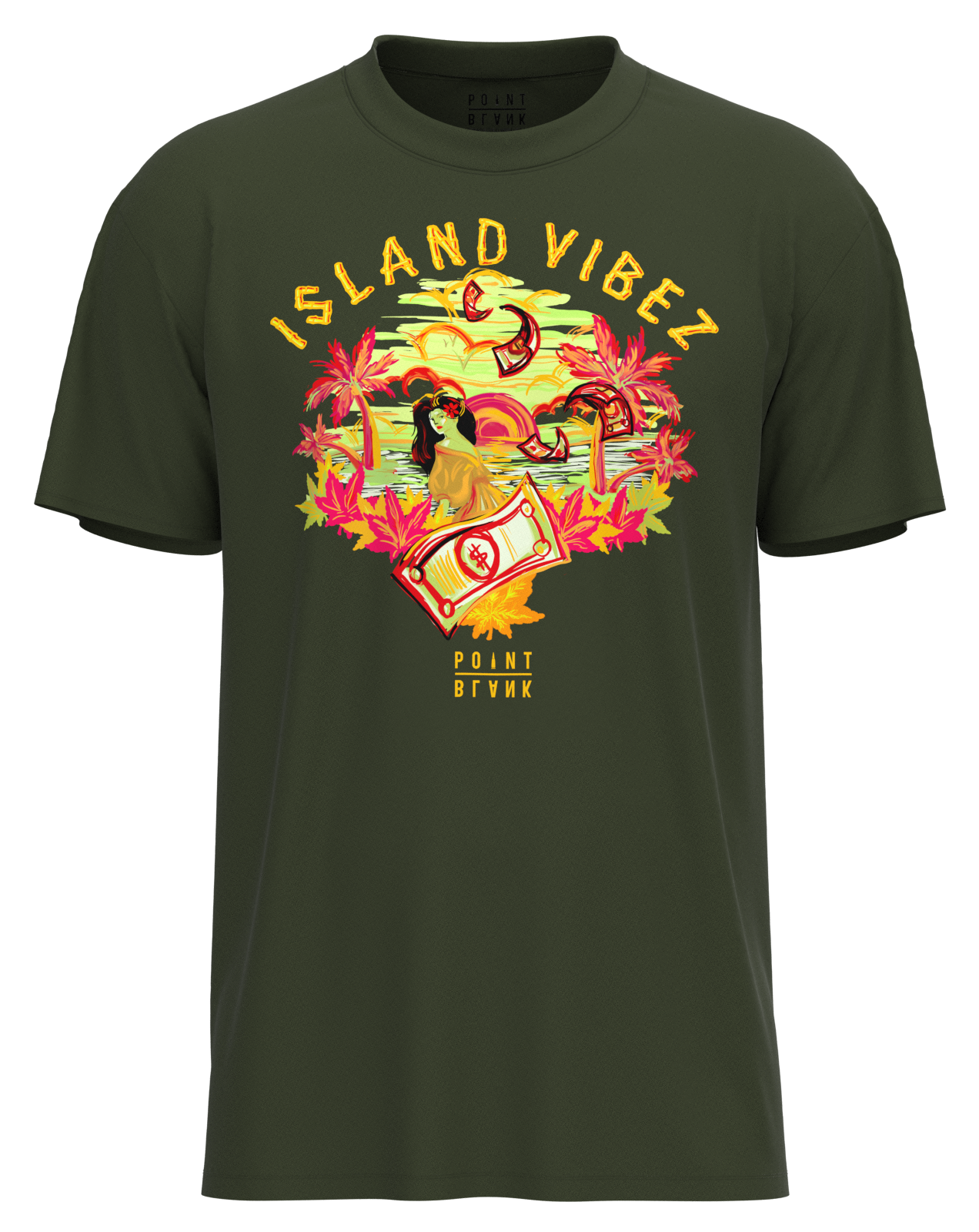 Island Lady T-Shirt - Olive