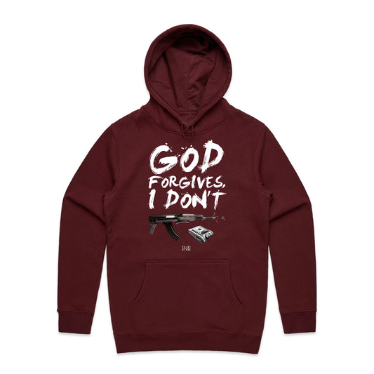 God Forgives I Don't Hoodie - Burgundy