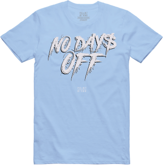 No Days Off T-Shirt - Carolina Heather / Silver Black