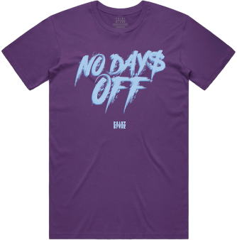 No Days Off T-Shirt - Purple / Ice Blue