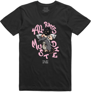 All Rats Must Die T-Shirt - Black / Pink