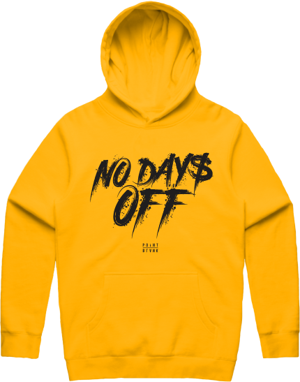 No Days Off Hoodie - Gold / Black