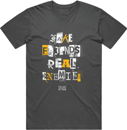 Ransom Fake Friend, Real Enemies T-Shirt - Charcoal