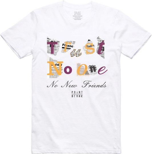 Trust No 1 Ransom Note T-Shirt - White / Purple / Yellow