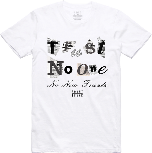 Trust No 1 Ransom Note T-Shirt - White / Gray