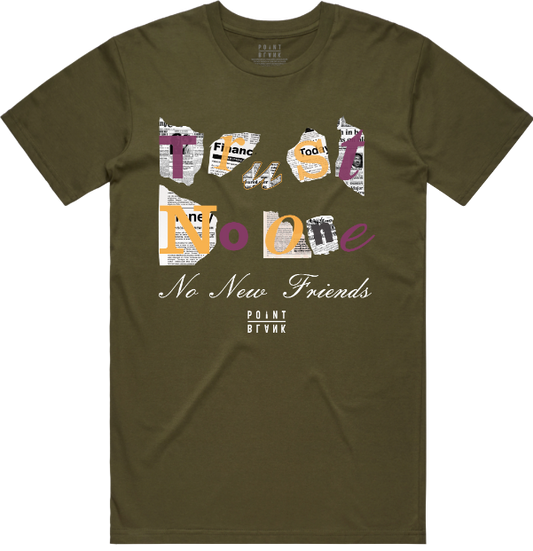 Trust No 1 Ransom Note T-Shirt - Olive