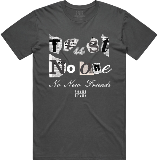 Trust No 1 Ransom Note T-Shirt - Charcoal / Gray