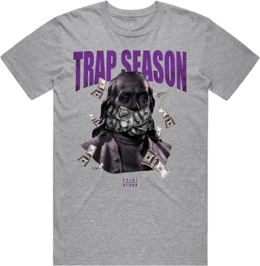 Trap Ben T-Shirt - Heather Gray / Purple