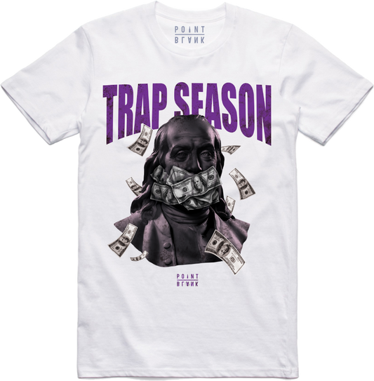 Trap Ben T-Shirt - White / Purple