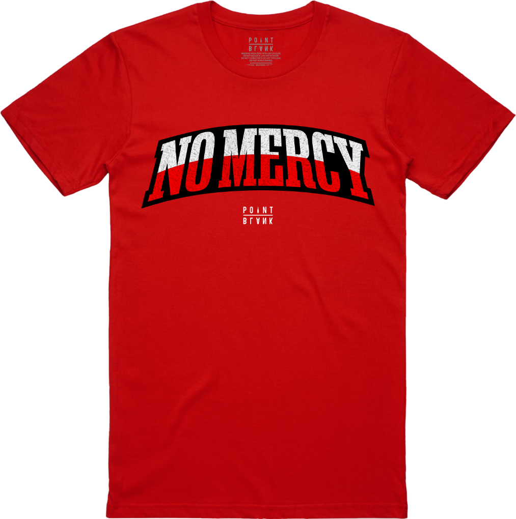 No Mercy Chenille Patch T-Shirt - Red