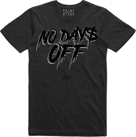 No Days Off T-Shirt - Black / Black