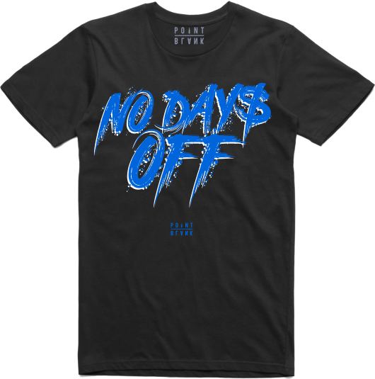 No Days Off T-Shirt - Black / Blue