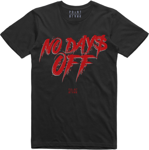 No Days Off T-Shirt - Black / Red 2