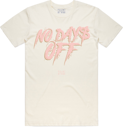 No Days Off T-Shirt - Natural / Pink