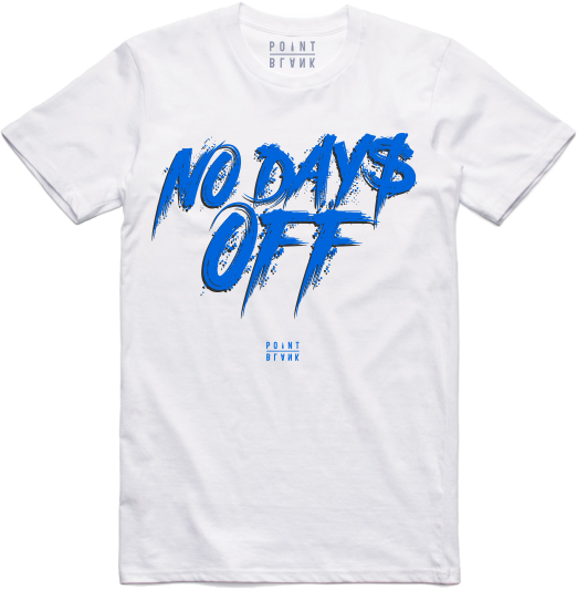 No Days Off T-Shirt - White / Blue