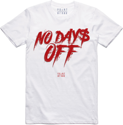 No Days Off T-Shirt - White / Red 2