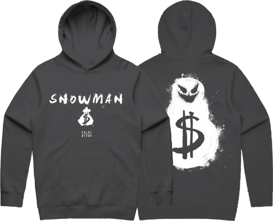 Snowman Text Hoodie - Charcoal