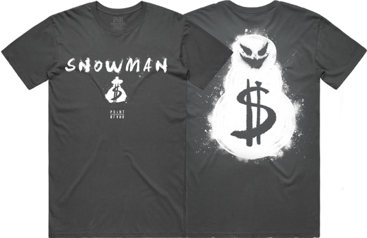 Snowman Text T-Shirt - Charcoal