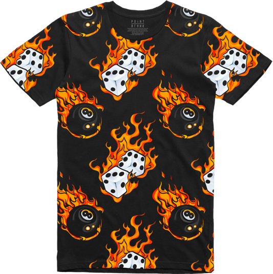 Flames All-Over Print T-Shirt