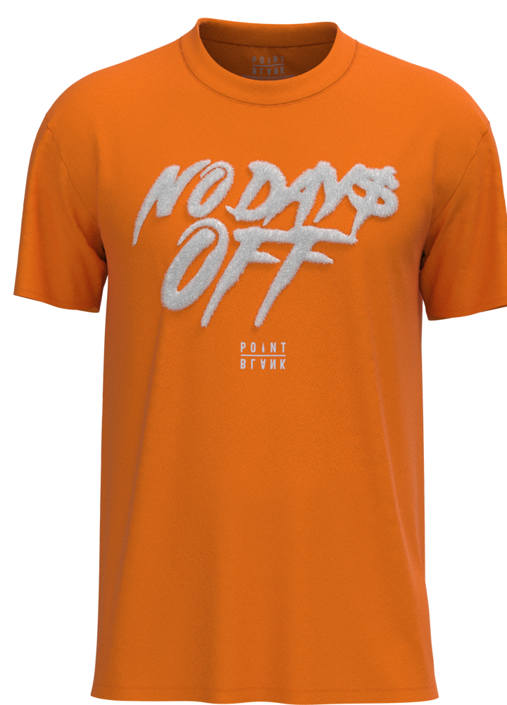 No Days Off Chenille T-Shirt - Orange