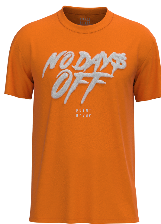 No Days Off Chenille T-Shirt - Orange