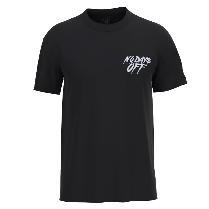 No Days Off Chest Embro T-Shirt - Black