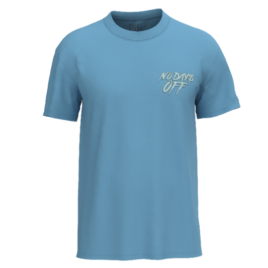 No Days Off Chest Embro T-Shirt - Carolina Blue