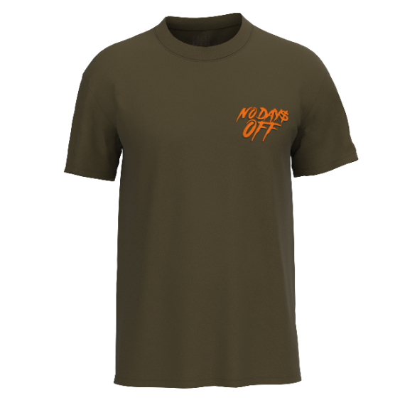 No Days Off Chest Embro T-Shirt - Olive