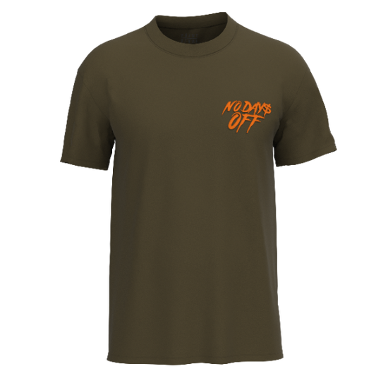 No Days Off Chest Embro T-Shirt - Olive