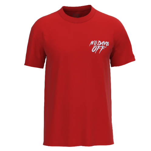 No Days Off Chest Embro T-Shirt - Red